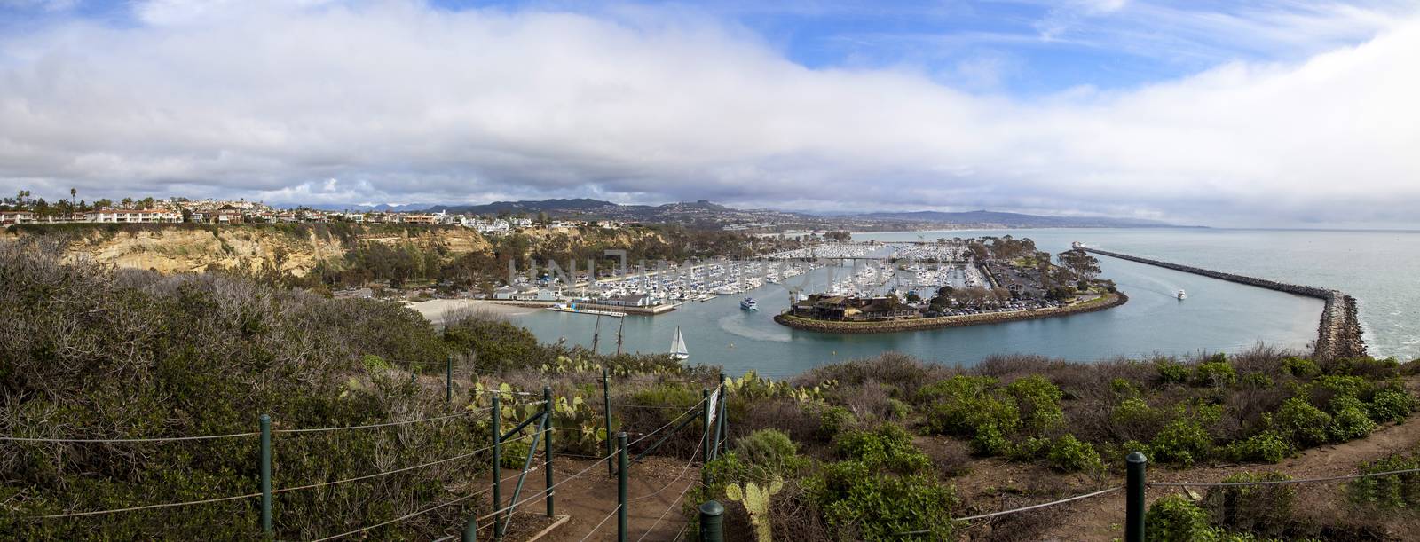 Dana Point Harbor from the hiking path by steffstarr