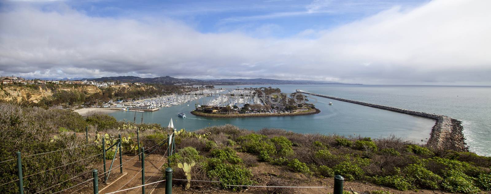 Dana Point Harbor from the hiking path by steffstarr