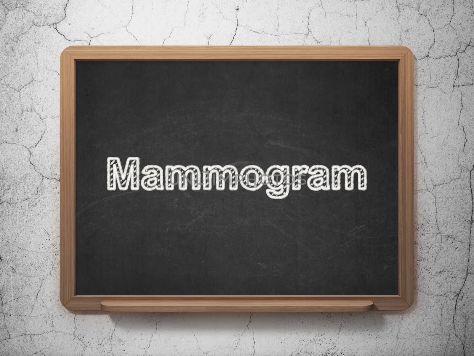 Health concept: Mammogram on chalkboard background by maxkabakov