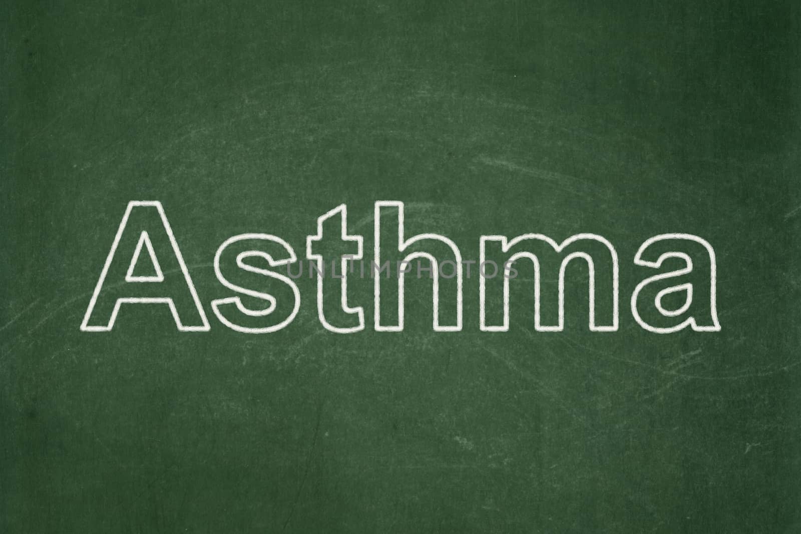 Medicine concept: Asthma on chalkboard background by maxkabakov