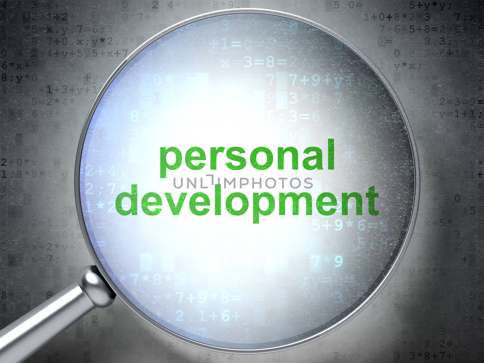 Learning concept: Personal Development with optical glass by maxkabakov