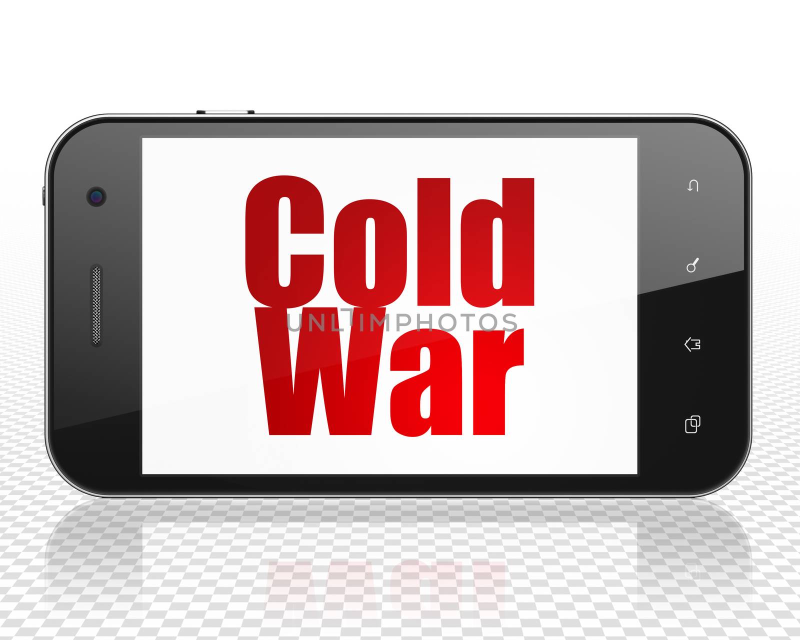 Political concept: Smartphone with Cold War on display by maxkabakov