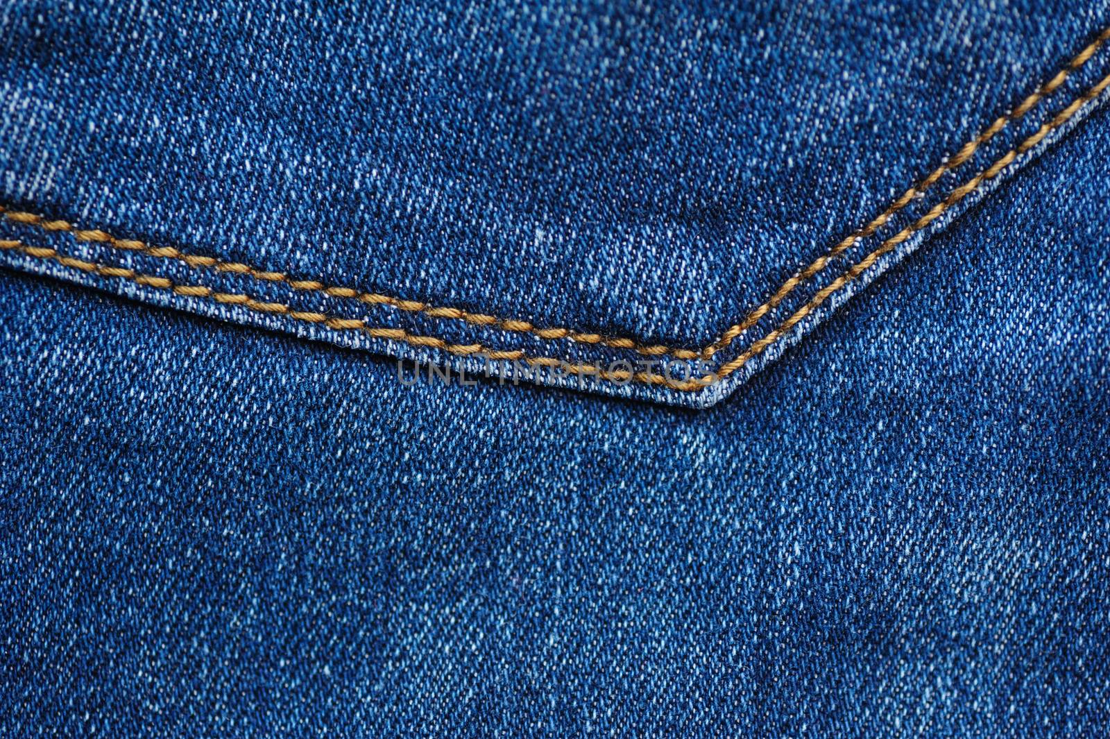 denim texture with brown seam for background