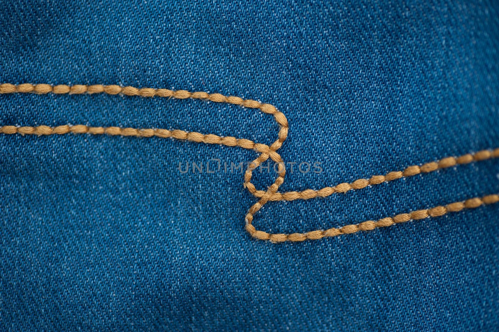 denim texture with brown seam for background