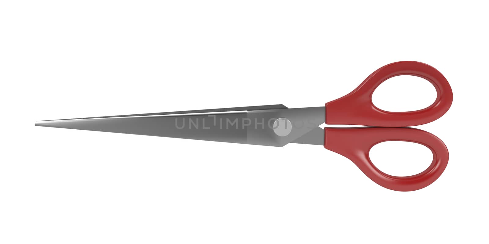 Red plastic scissors by magraphics