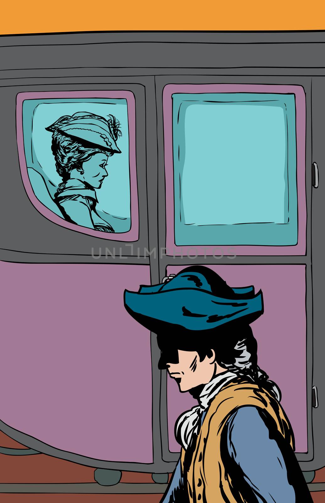 Man walking past rich carriage passenger by TheBlackRhino