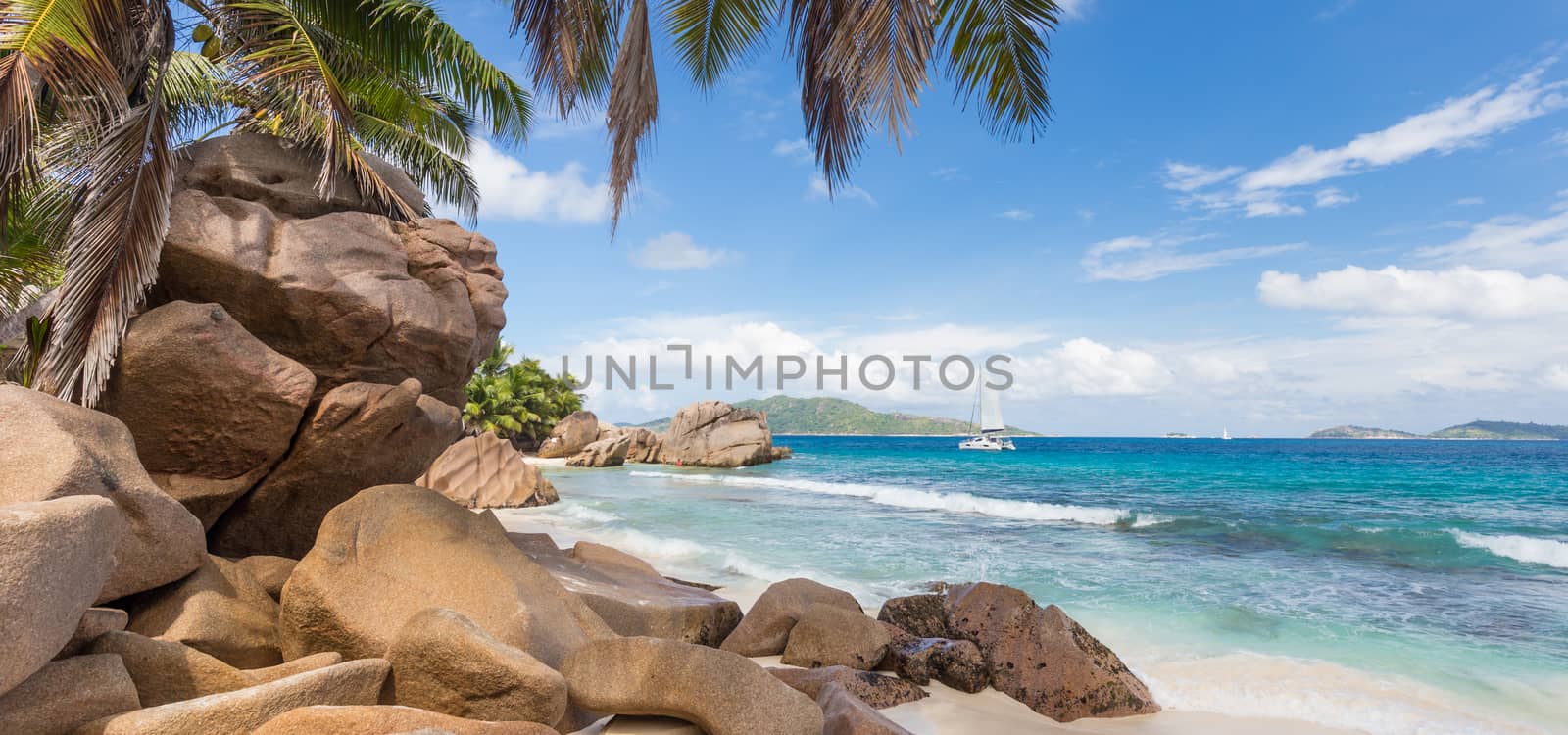 Anse Patates, picture perfect beach on La Digue Island, Seychelles. by kasto