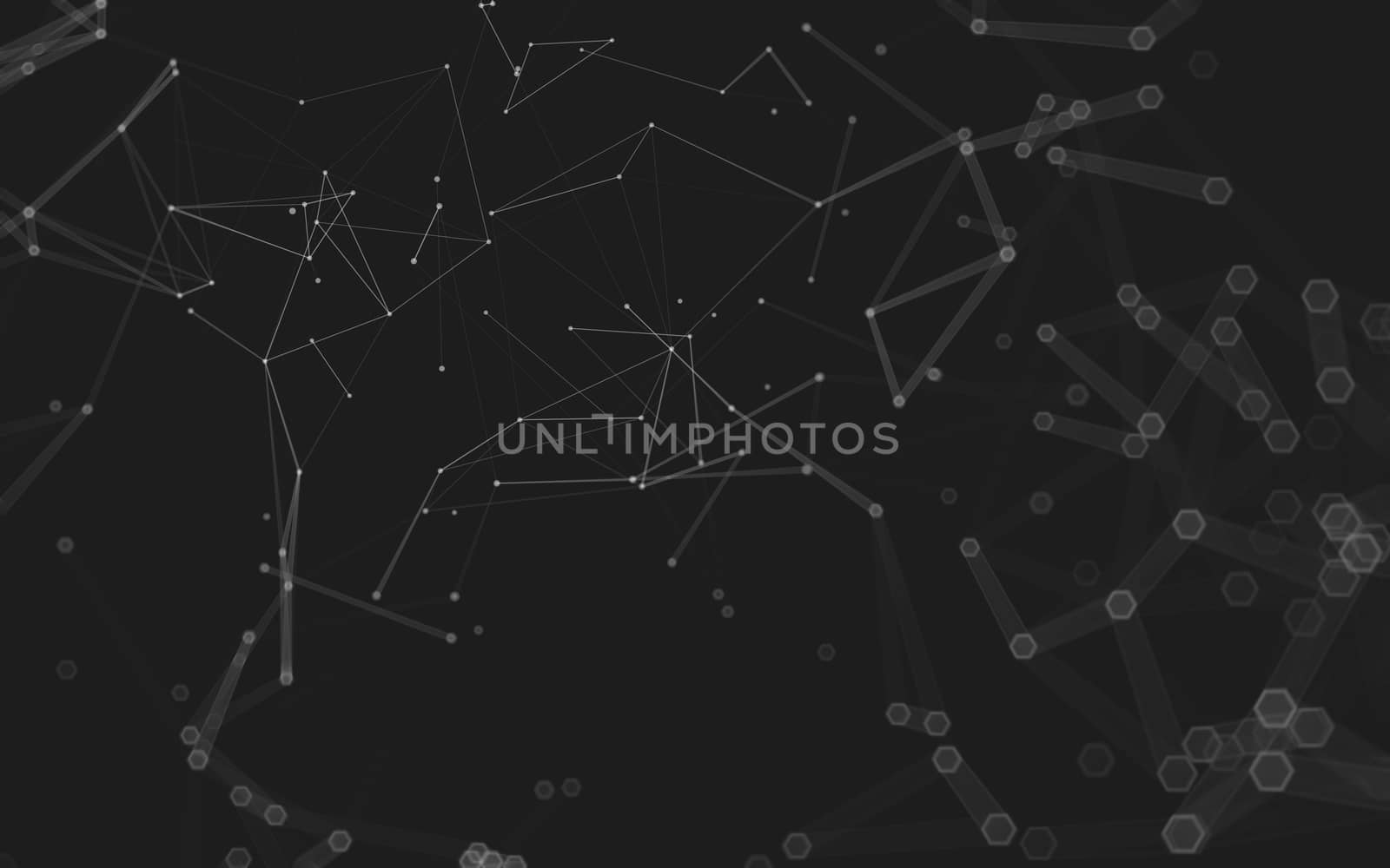 Abstract polygonal space low poly dark background, 3d rendering by teerawit