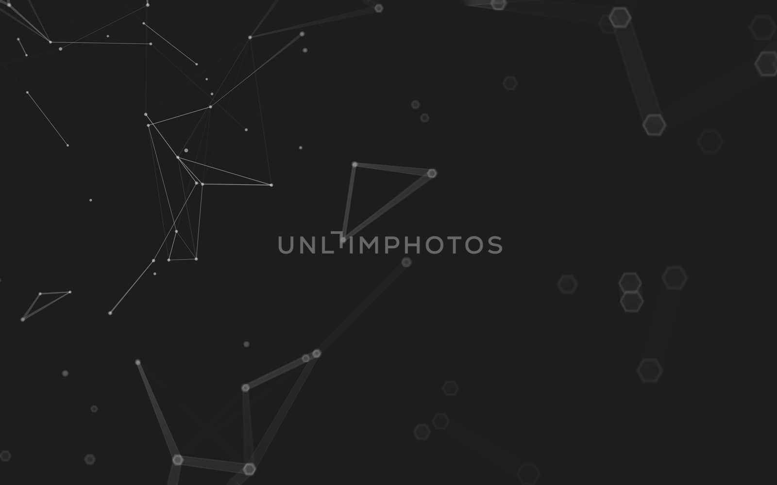 Abstract polygonal space low poly dark background, 3d rendering by teerawit