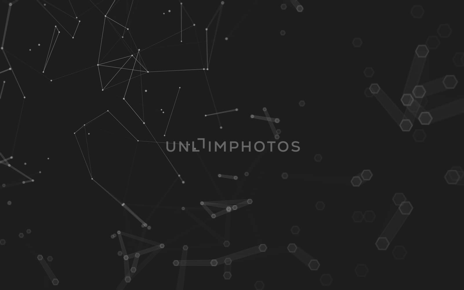 Abstract polygonal space low poly dark background with connecting dots and lines. Connection structure. 3d rendering