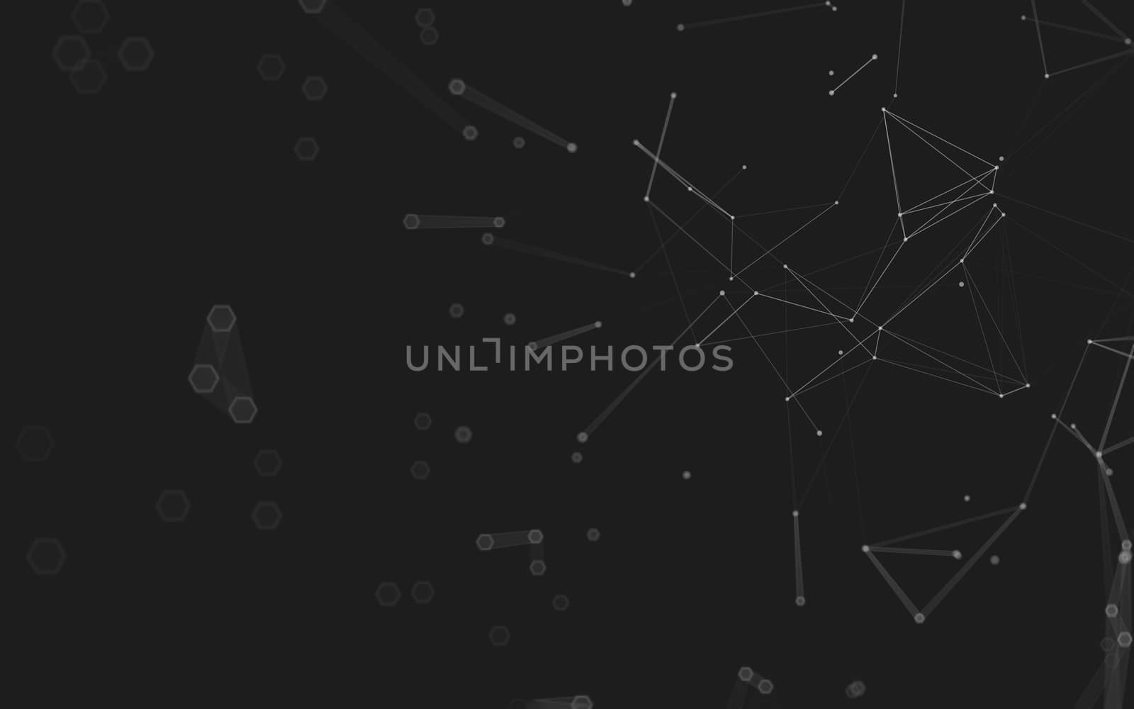 Abstract polygonal space low poly dark background, 3d rendering by teerawit