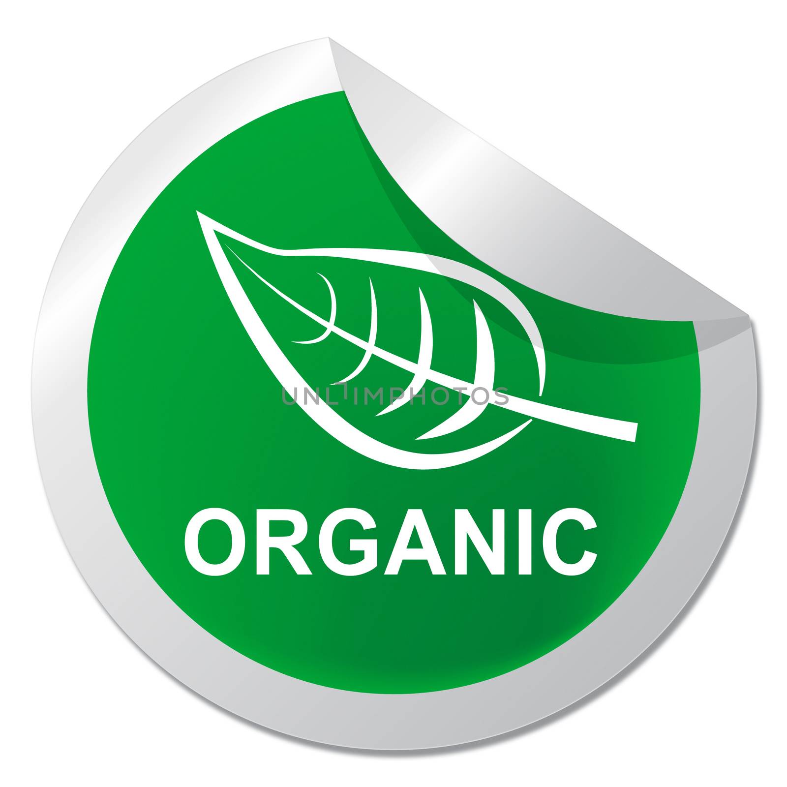 Organic Sticker Showing Natural Product 3d Illustration