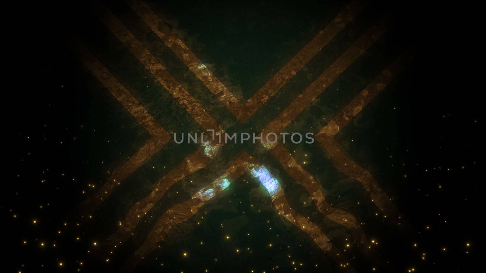 Abstract background with futuristic displacement elements and particles by nolimit046