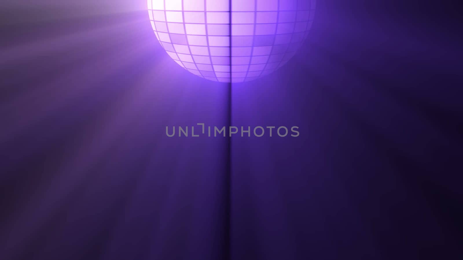 Abstract background with disco ball and lights. 3D rendering