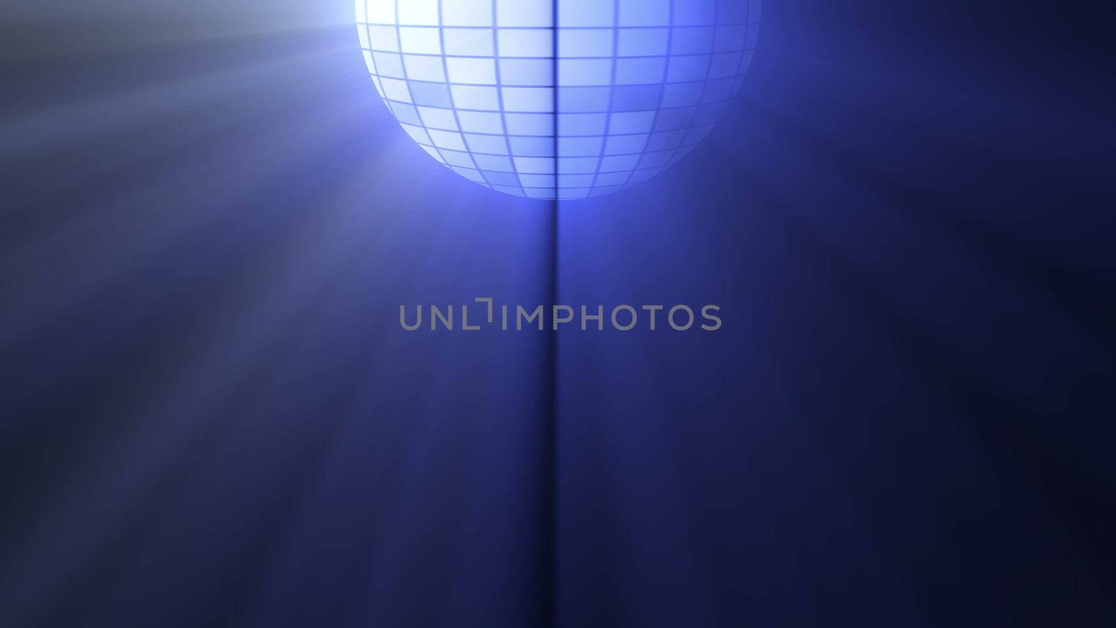 Abstract background with disco ball and lights. 3D rendering