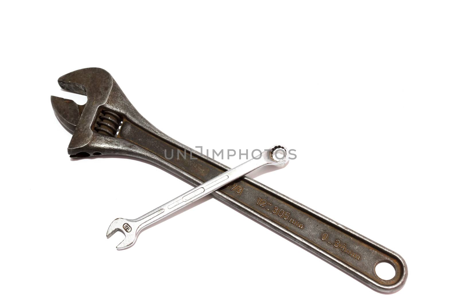 Adjustable Spanner On A White Background by RiaanAlbrecht
