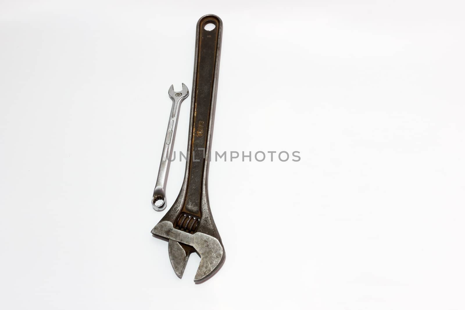 Adjustable Spanner On A White Background by RiaanAlbrecht