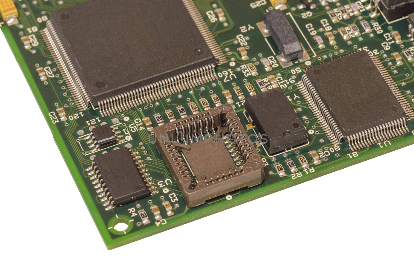 Electronic circuit board close up by vizland