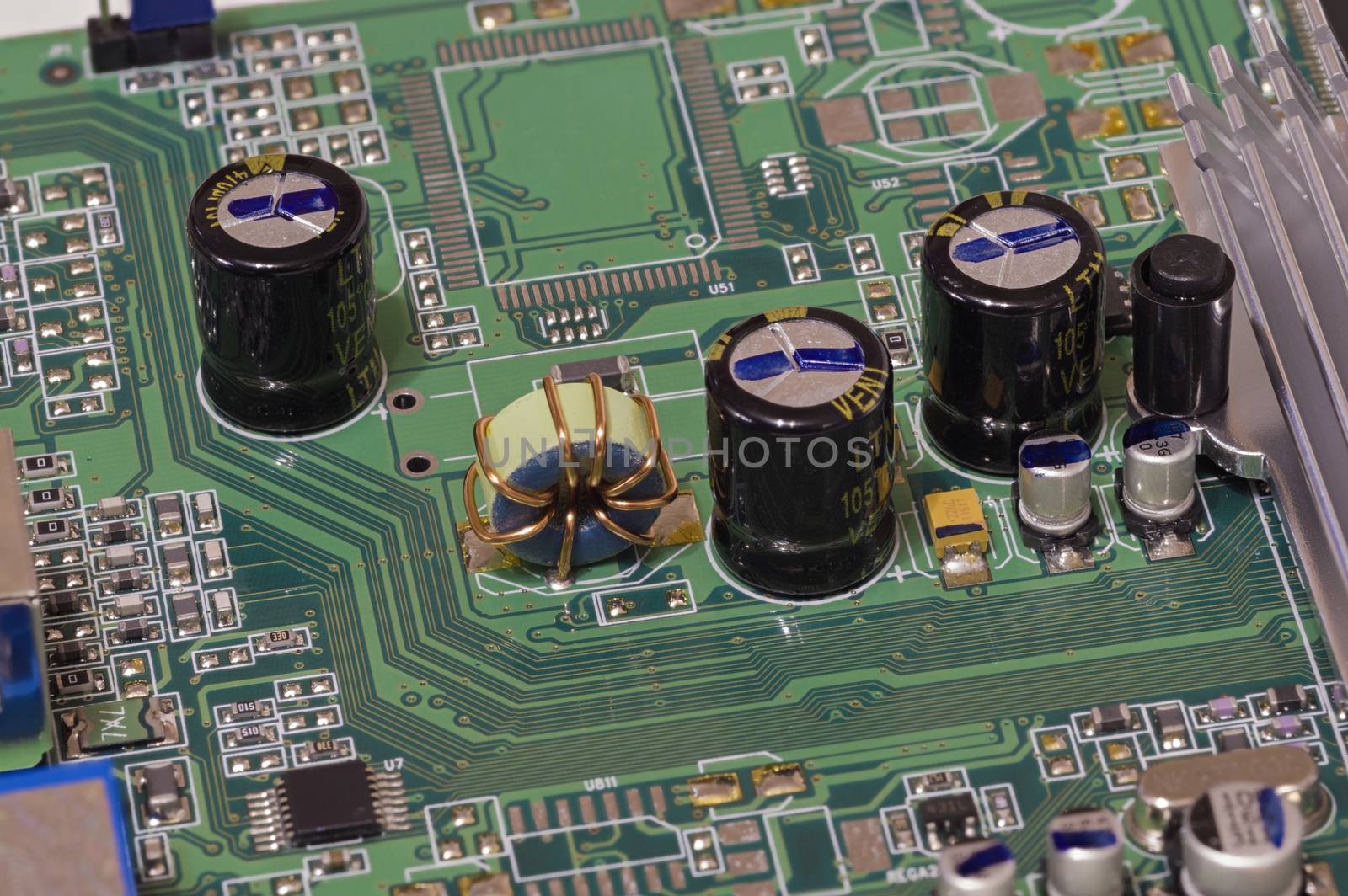 Electronic circuit board close up. Background can use the Internet, print advertising and design