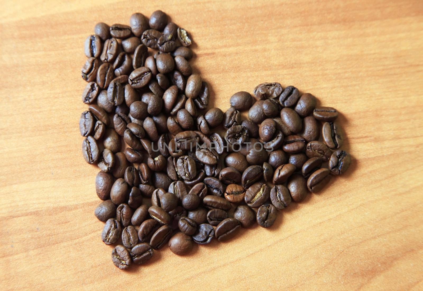 Coffee ground in form of heart