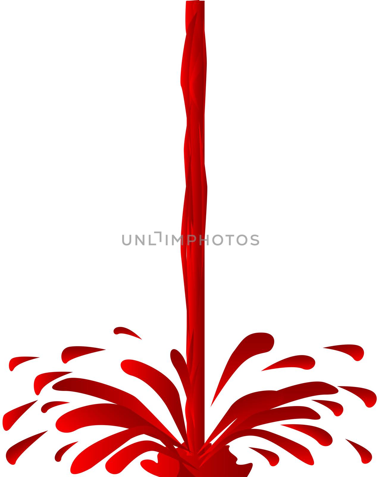 Red wine being pored over a white background