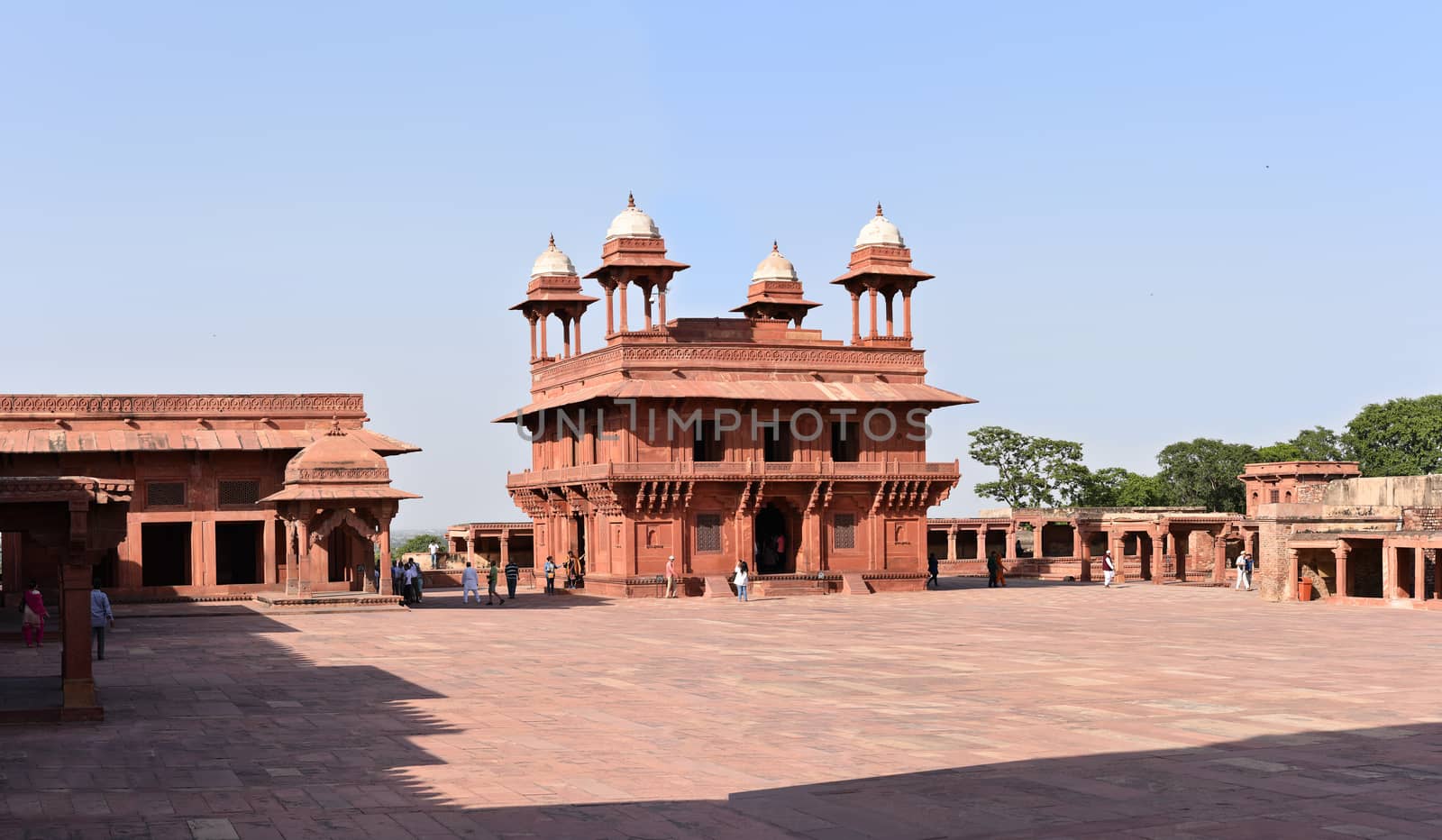 Fatehpur Sikri, India - October 12, 2016: The Diwan-i-Khas Hall of Private Audience in Fatehpur Sikri, Agra, India. A UNESCO World Heritage Site.