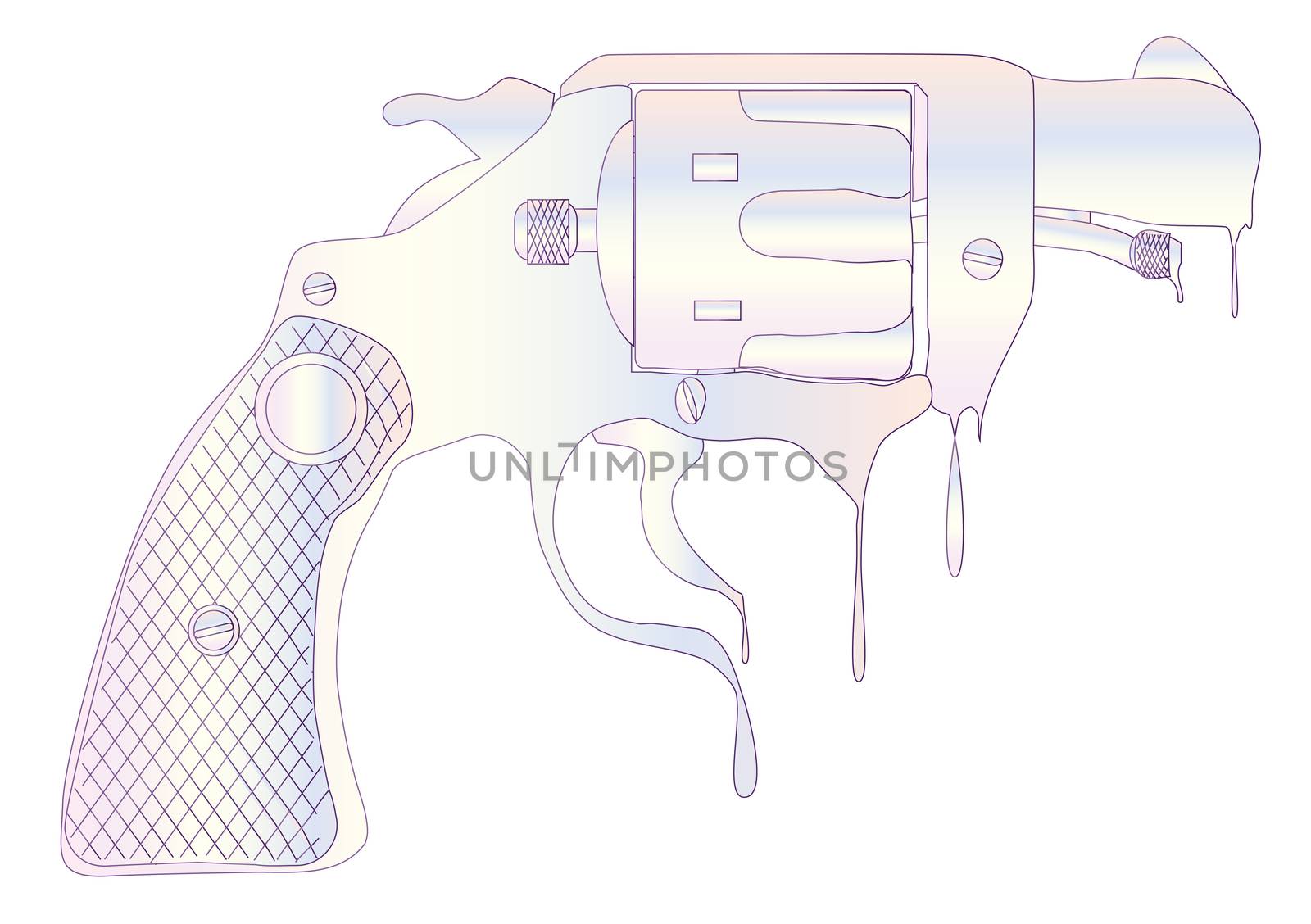 A snub nose revolver made from melting ice