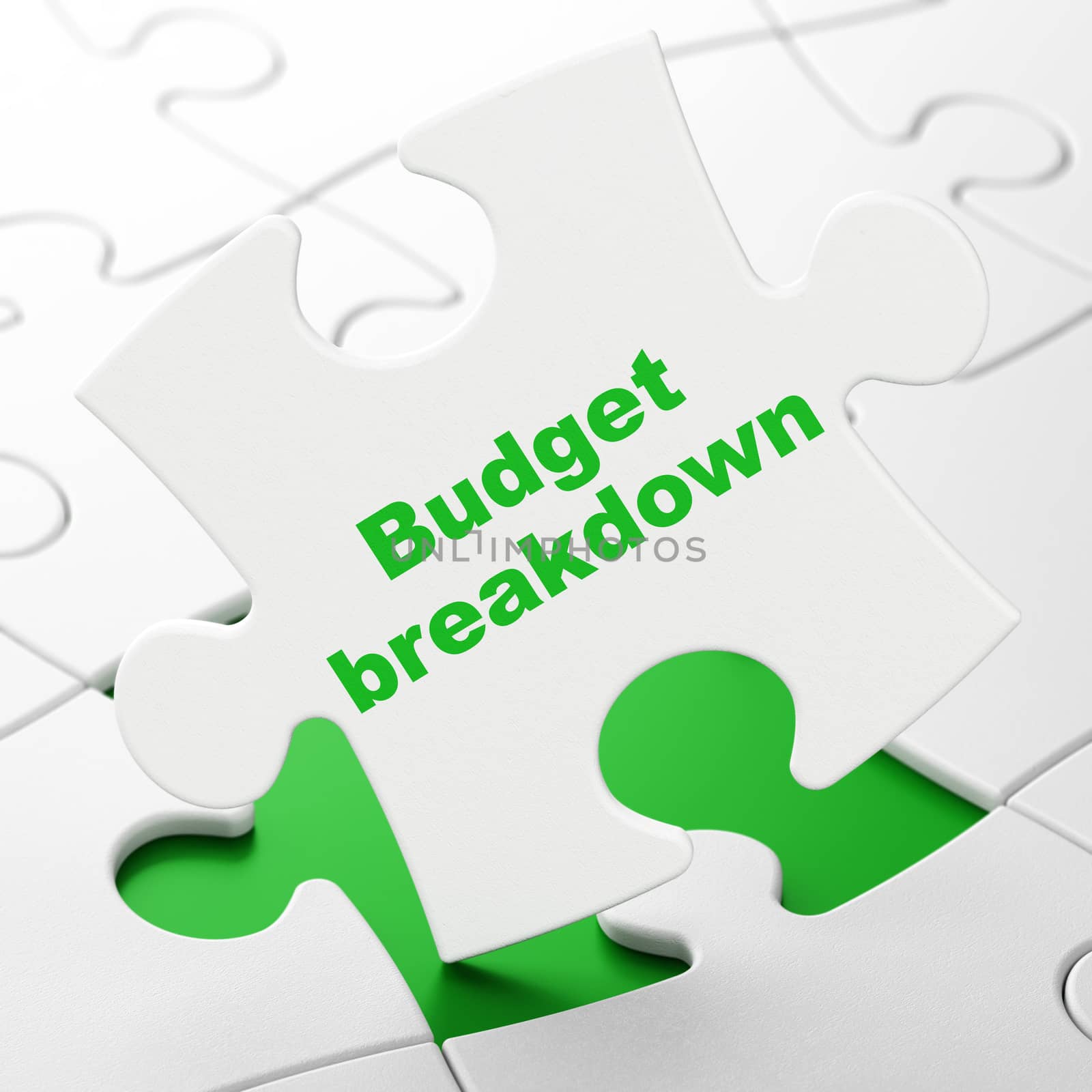 Finance concept: Budget Breakdown on puzzle background by maxkabakov