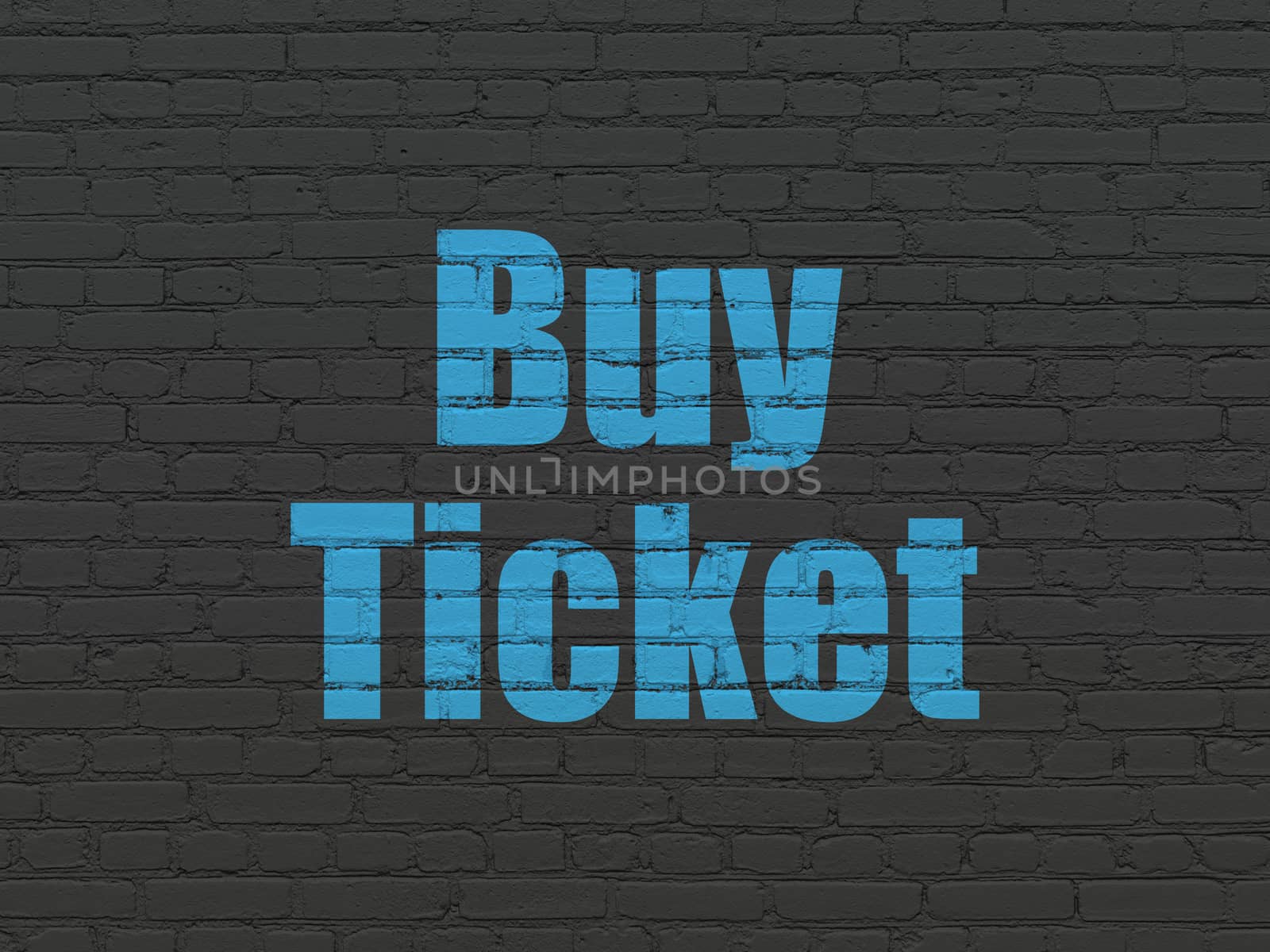 Vacation concept: Buy Ticket on wall background by maxkabakov
