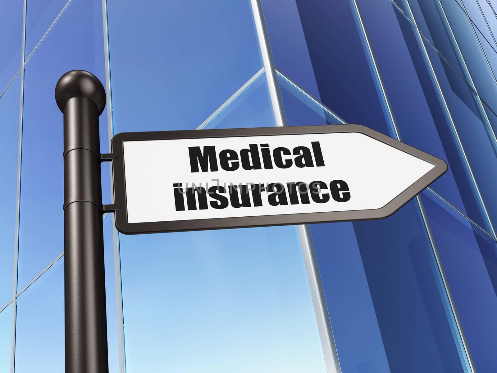 Insurance concept: sign Medical Insurance on Building background by maxkabakov