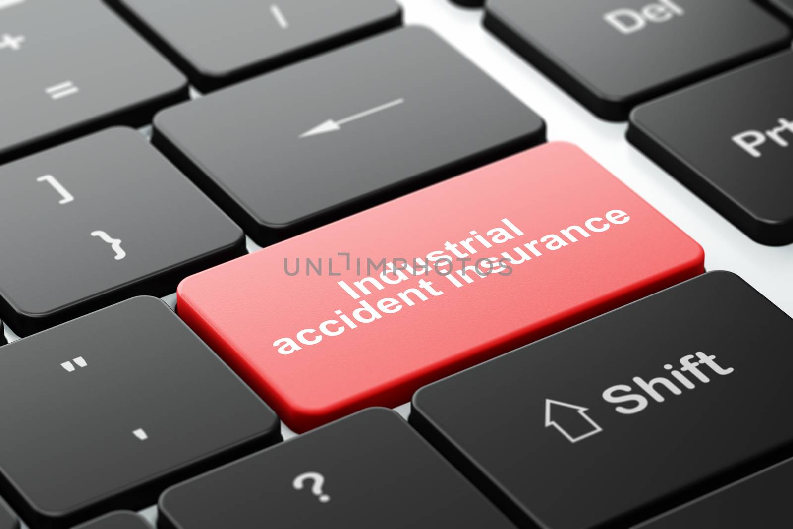 Insurance concept: Industrial Accident Insurance on computer keyboard background by maxkabakov