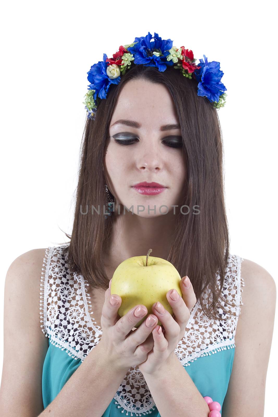 Lovely woman hands an apple by VIPDesignUSA