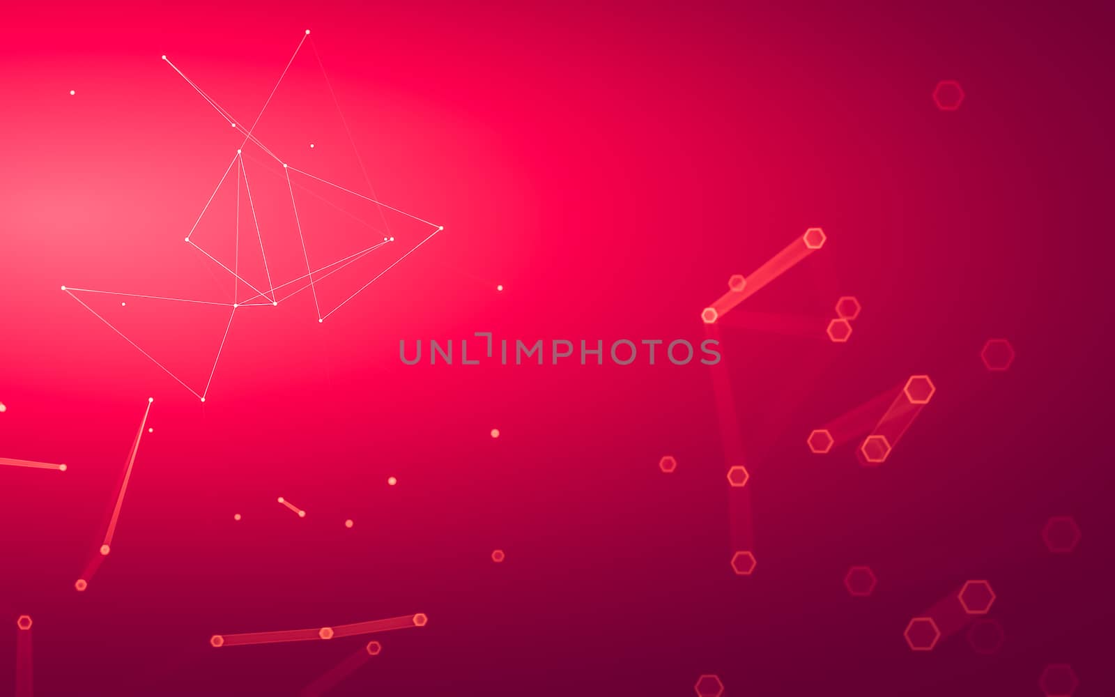 Abstract polygonal space low poly dark background with connecting dots and lines. Connection structure. 3d rendering