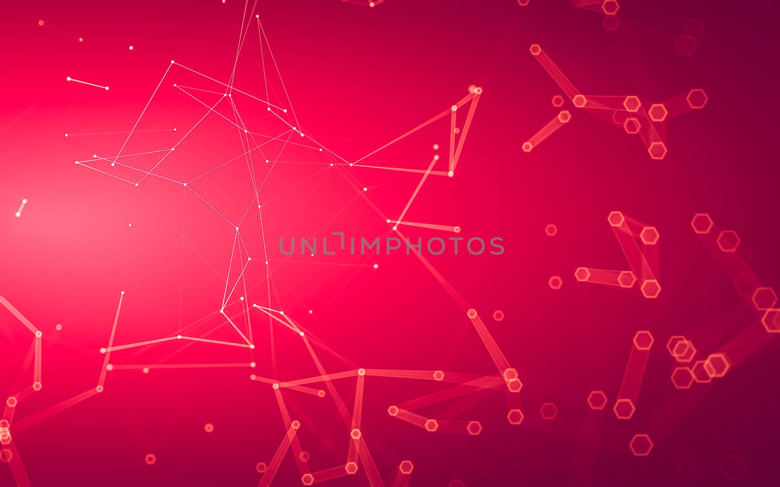 Abstract polygonal space low poly dark background with connecting dots and lines. Connection structure. 3d rendering