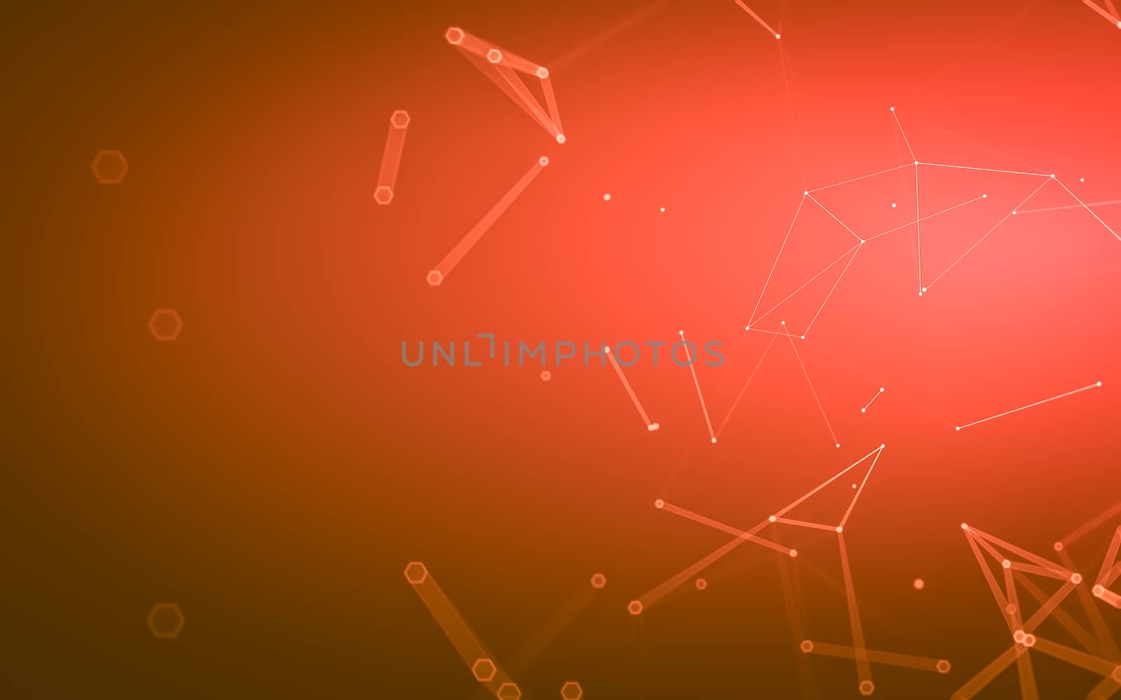 Abstract polygonal space low poly dark background with connecting dots and lines. Connection structure. 3d rendering