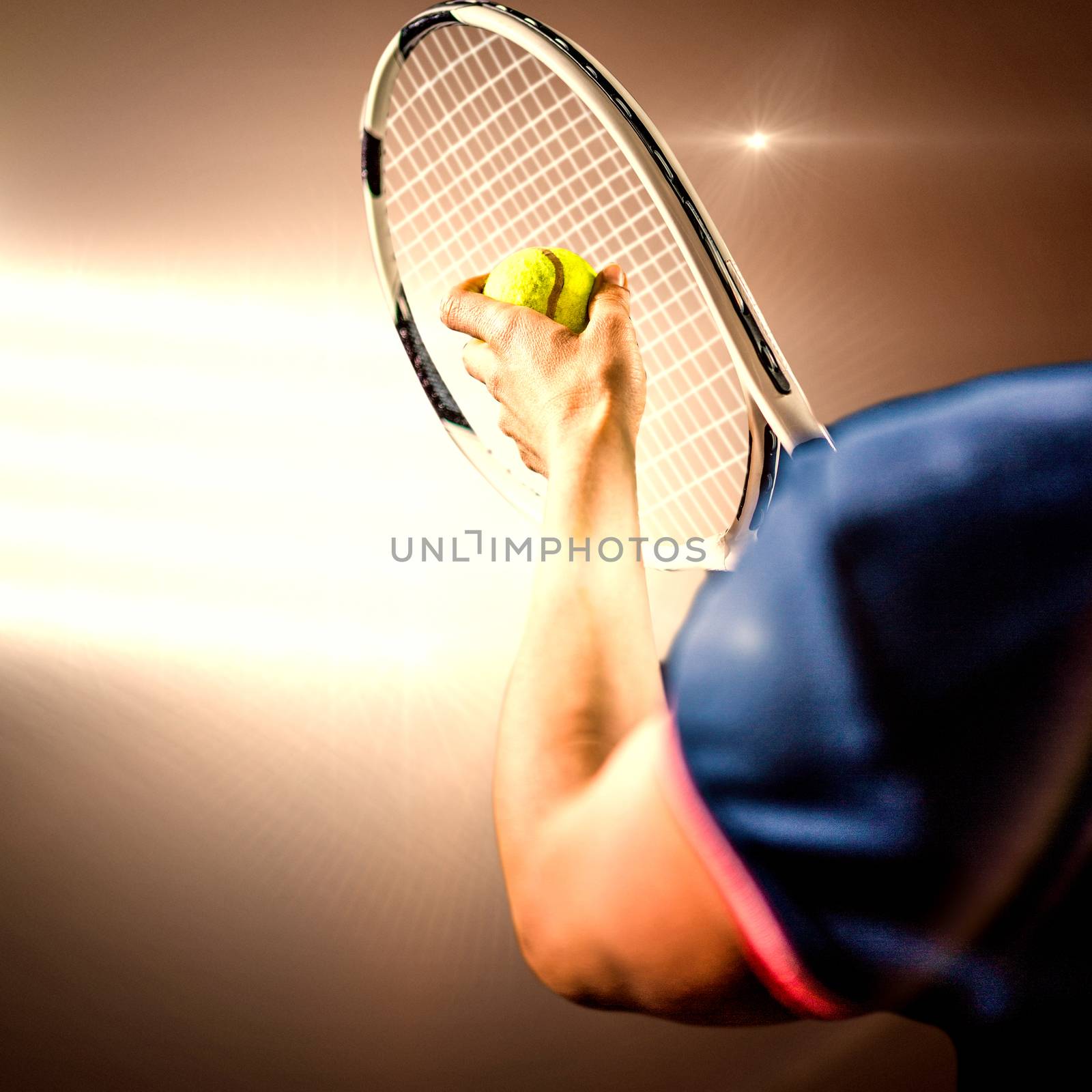 Composite image of tennis player holding a racquet ready to serve  by Wavebreakmedia