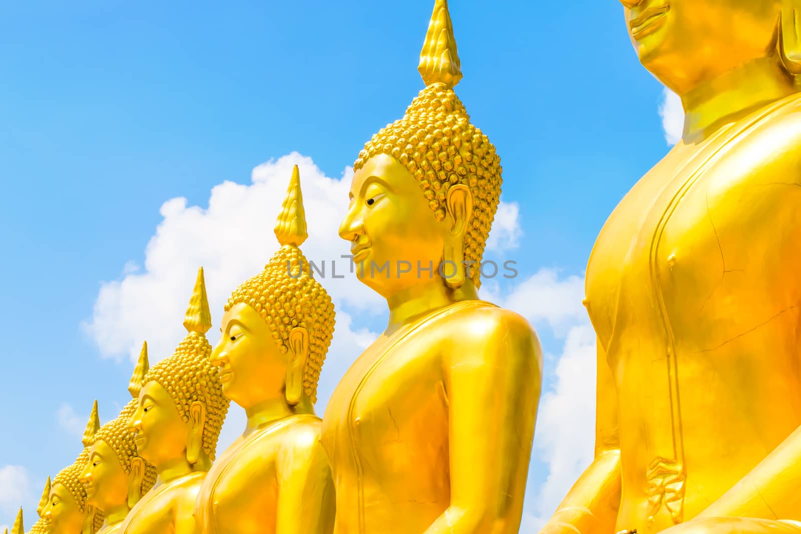 Buddha in thai temple by naramit