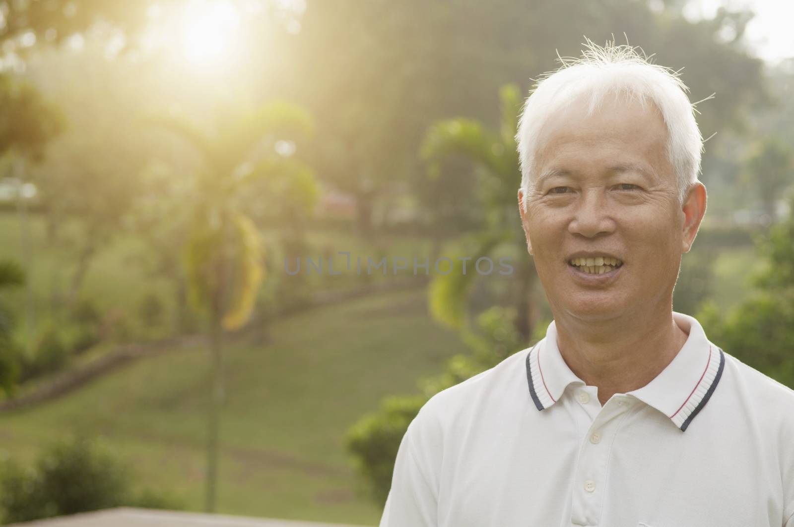 Asian seniors man outdoor portrait by szefei