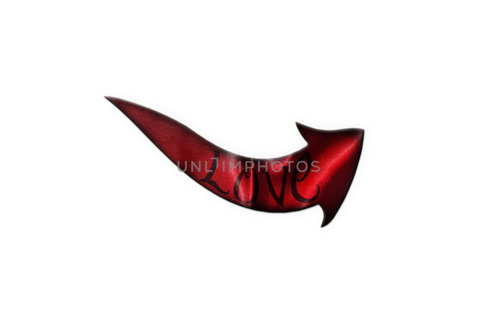 Love Concept. Arrow With Love Written On It Showing The Way Isolated On White Background 3D illustration