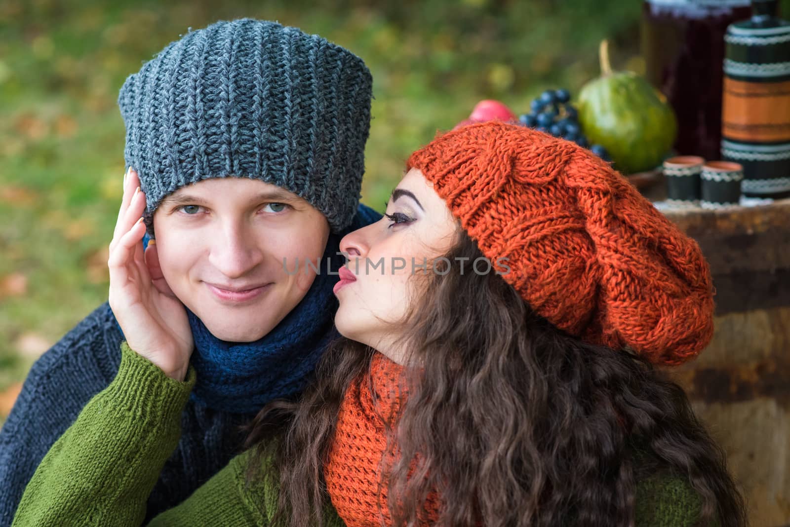 Portrait of couples in the autumn garden