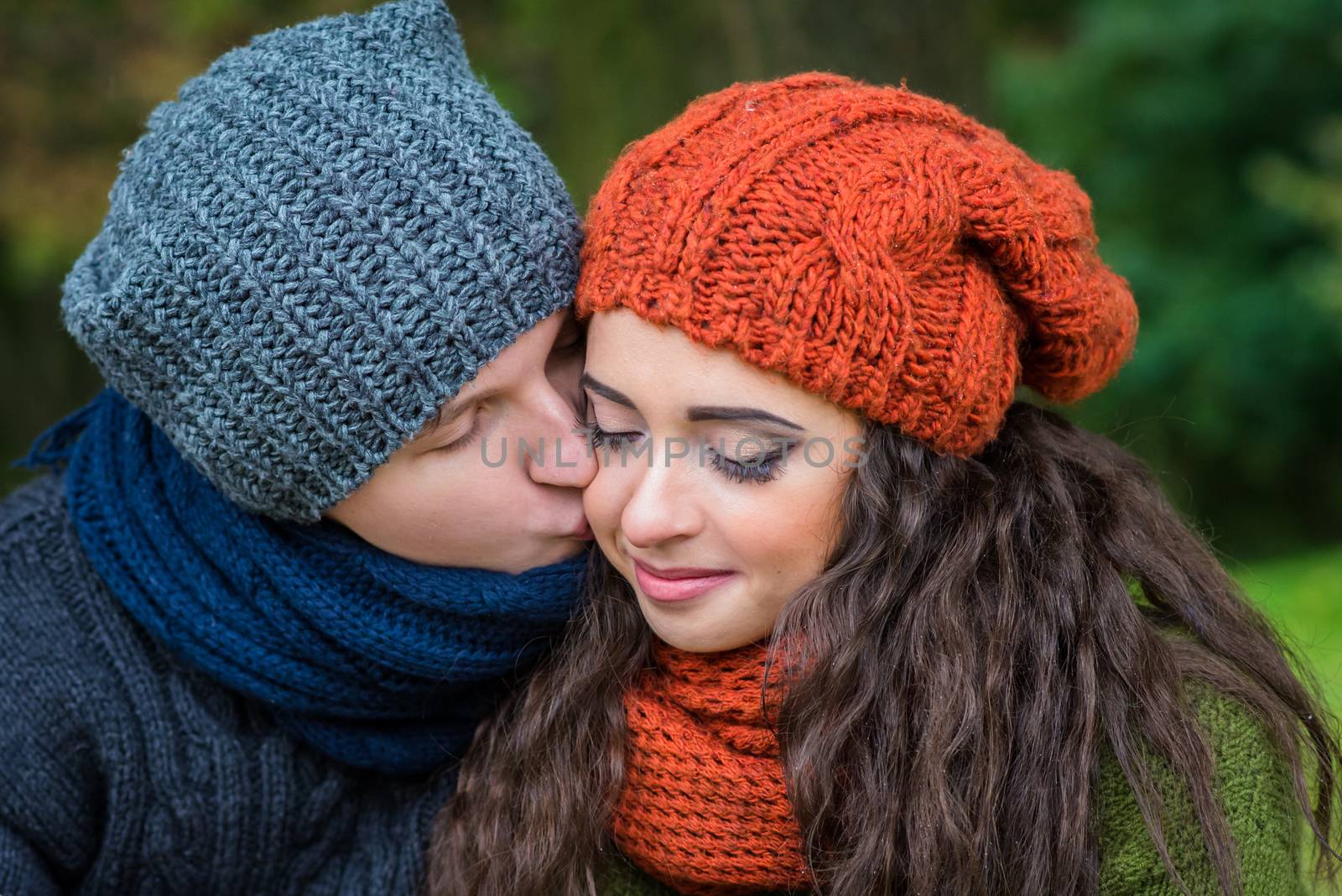 Portrait of couples in the autumn garden