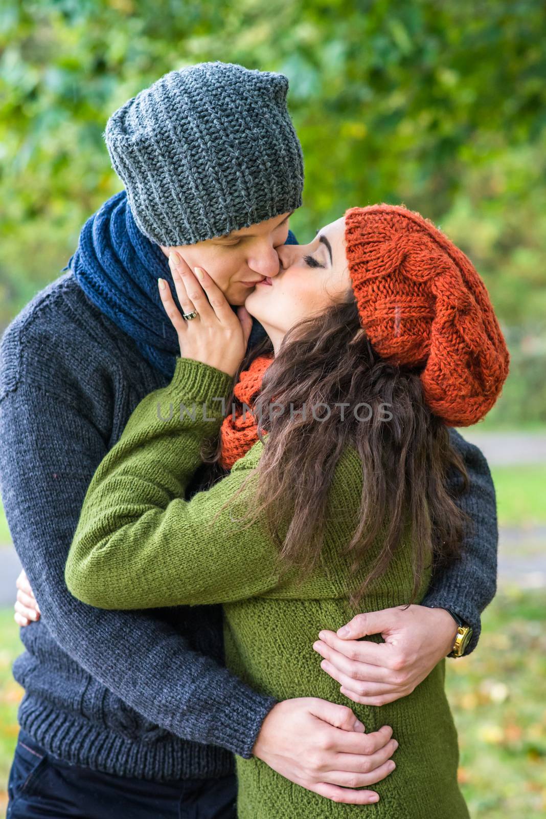 Portrait of couples in the autumn garden