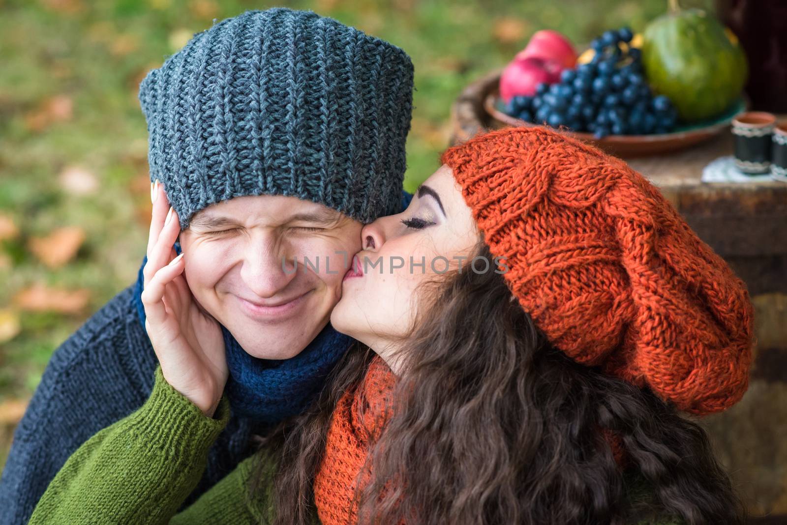 Portrait of couples in the autumn garden