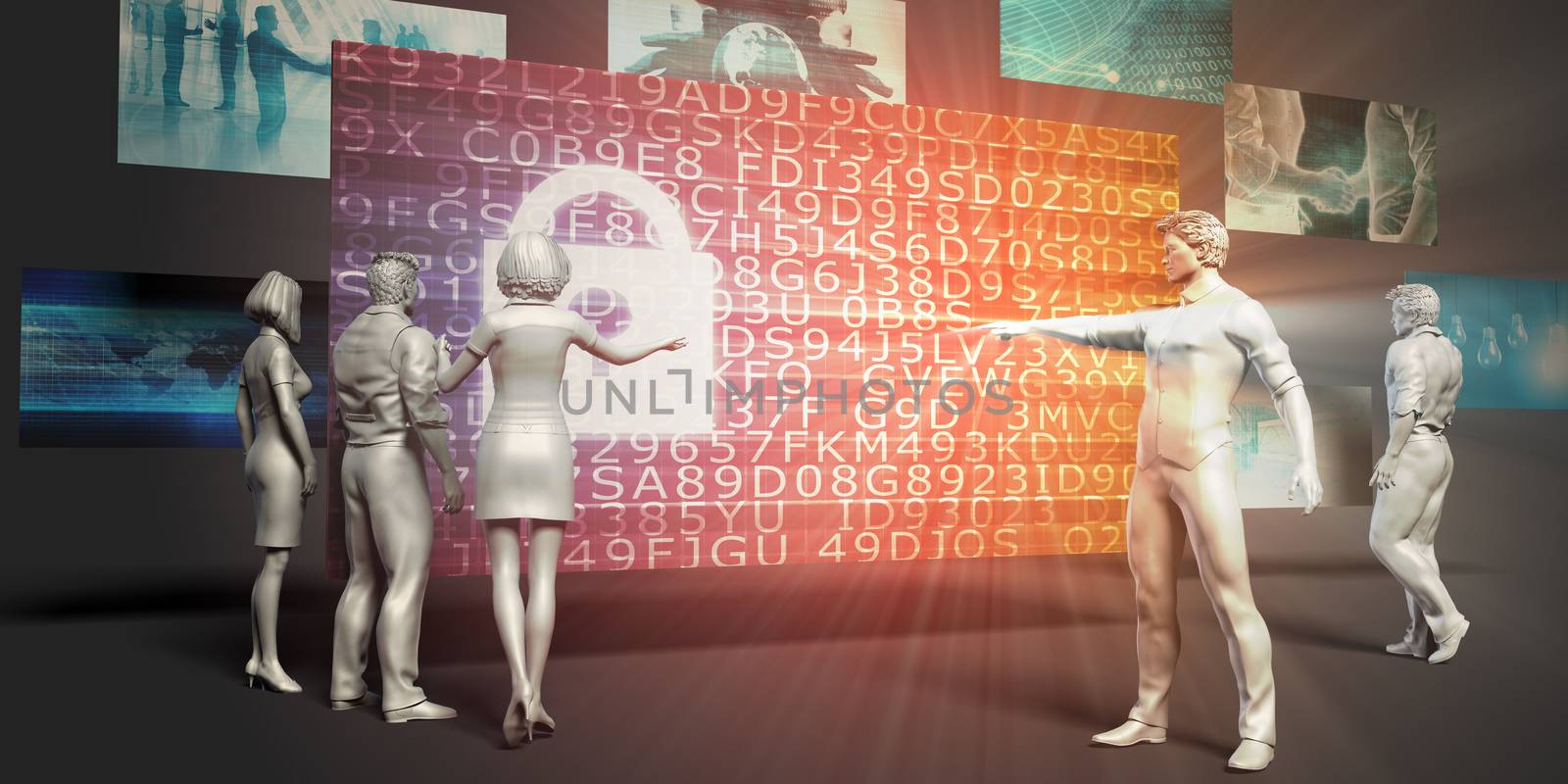 Online Encryption Concept with Virtual Presentation Background