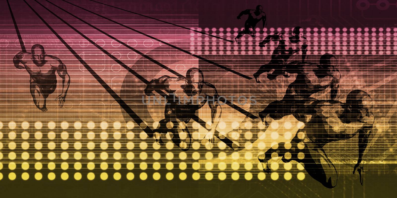 Sports Tech Innovation with Technology Background Theme