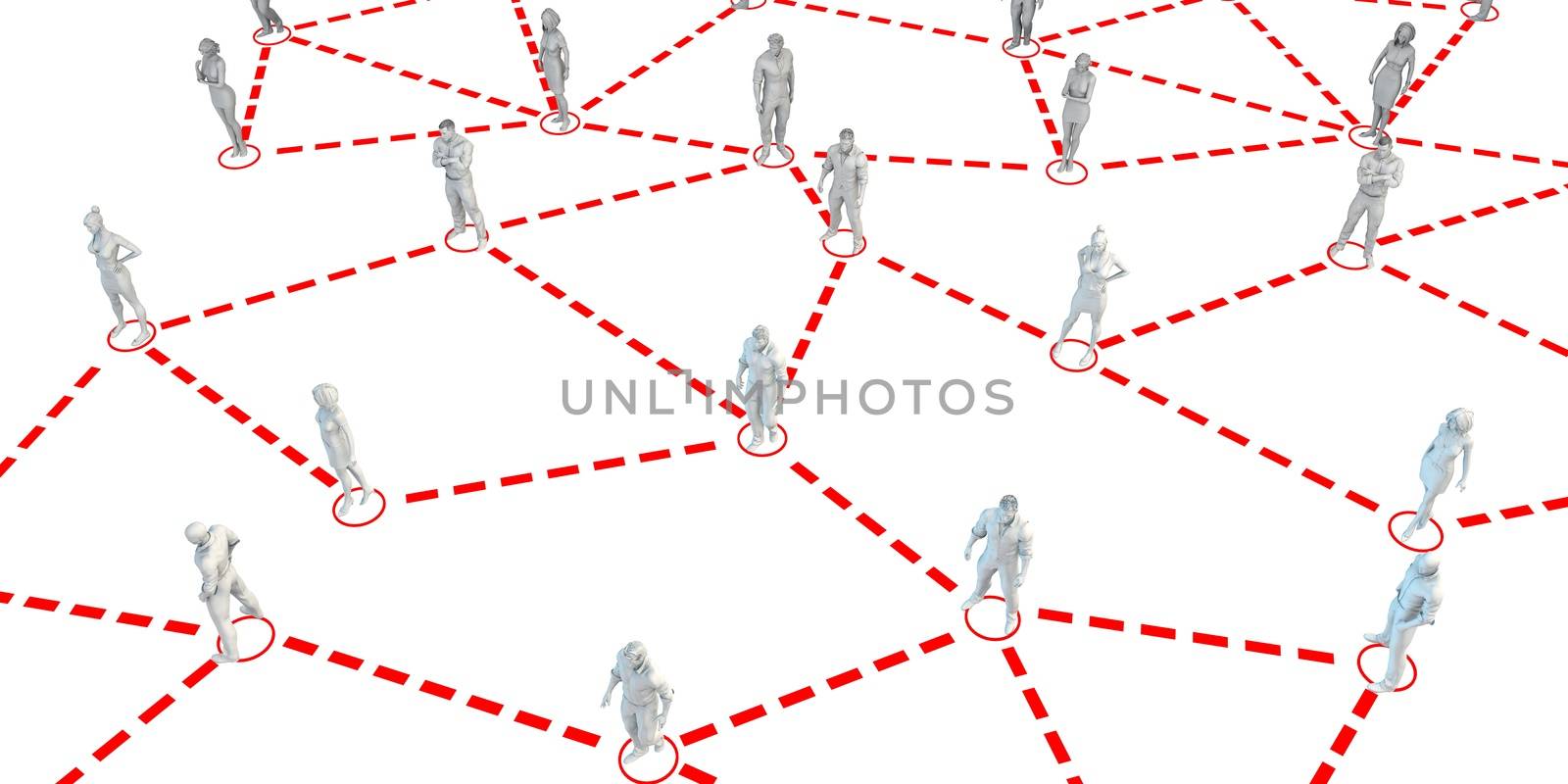 Human figures Connected Together in Communication Social Media