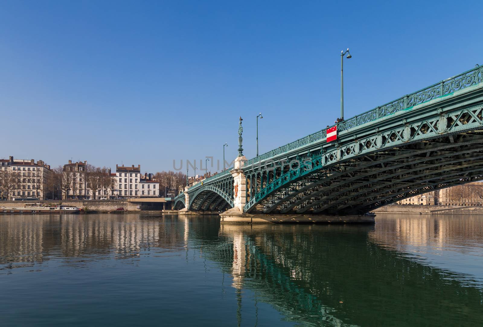 Bridge in Lyon over the river Rhone