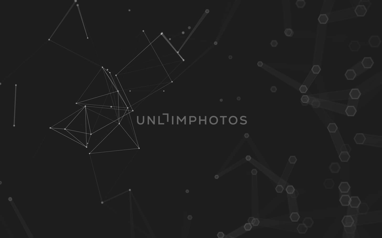 Abstract polygonal space low poly dark background with connecting dots and lines. Connection structure. 3d rendering