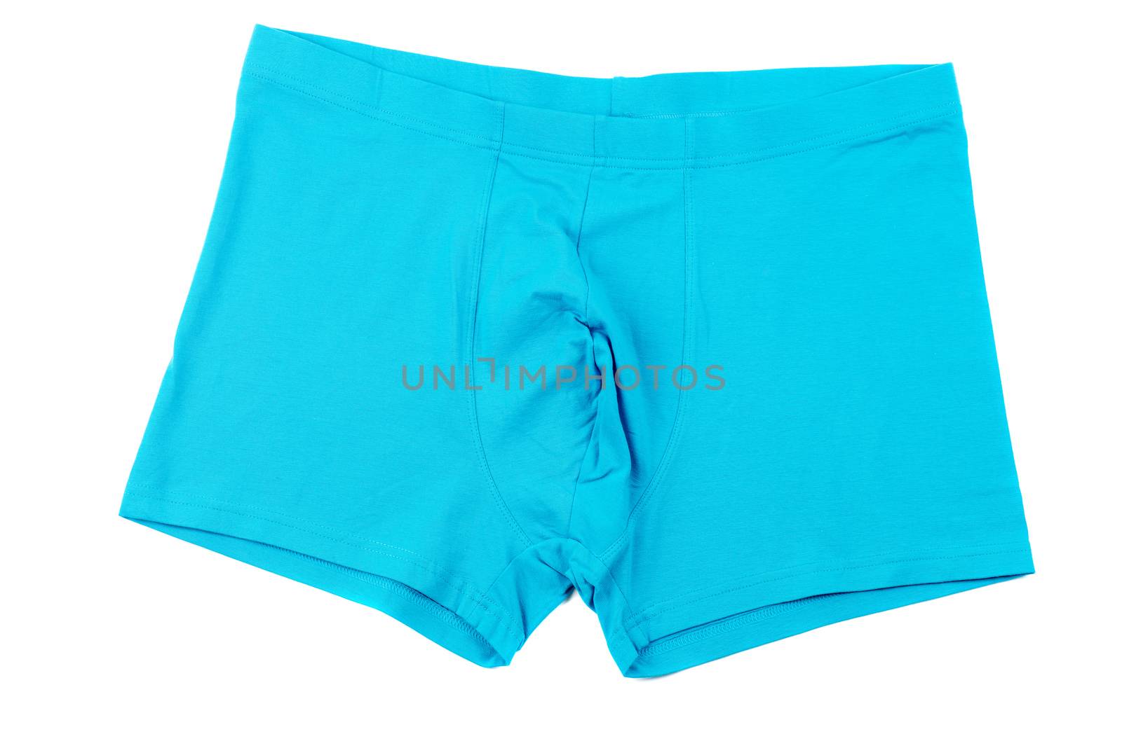 Blue men's Boxer briefs isolated on a white background