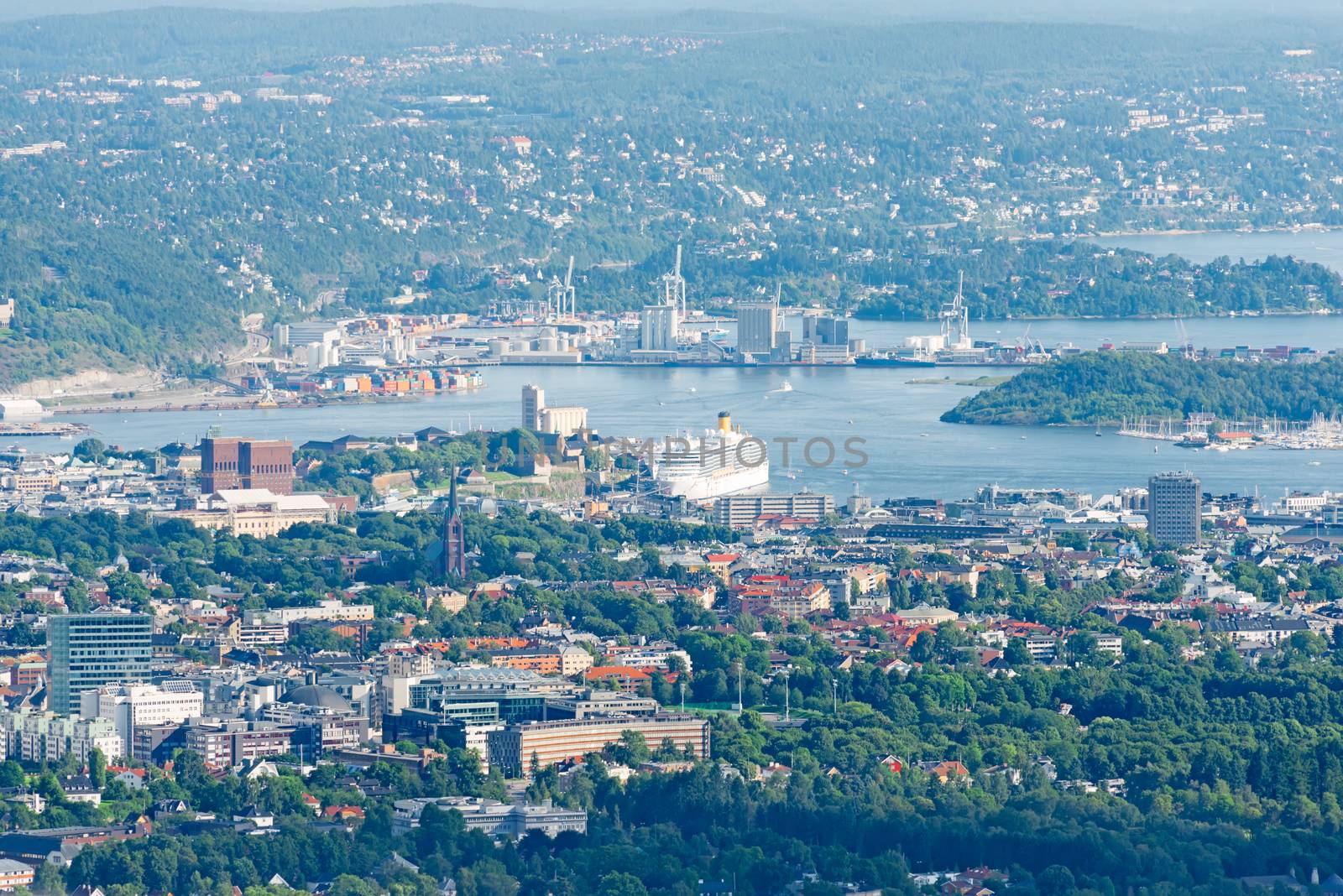 Panorama view of Oslo, Norway
